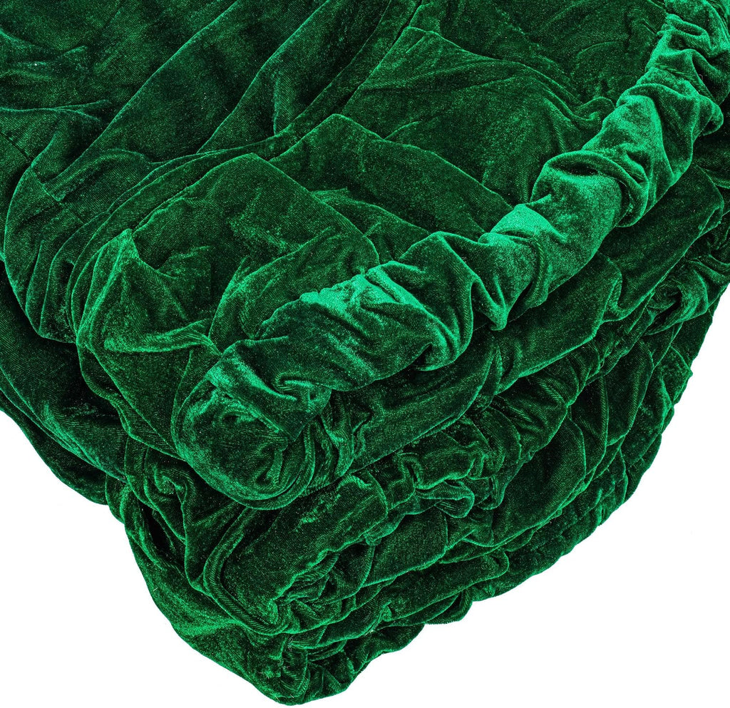 72" Plush Emerald Green Velvet Christmas Tree Skirt