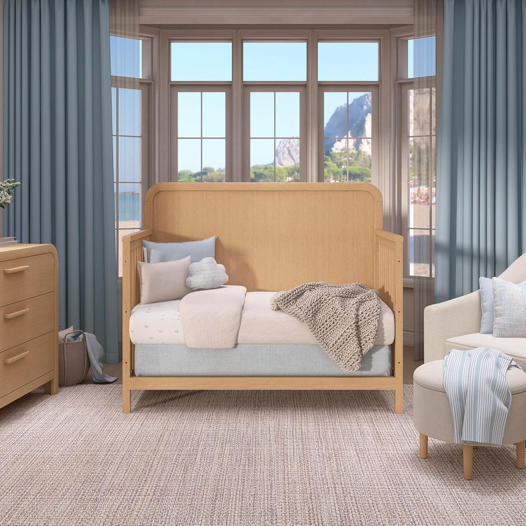Cove 5-in-1 Convertible Wooden Baby Crib, Amazon Exclusive, Converts to Toddler Bed, Daybed & Full-Size Bed, 3