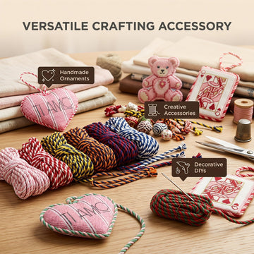 Self Finishing Needlepoint Cording 9 Colors Two Tone Twisted Cord Trim 0.16 Inch x 16.4 FT Needlepoint Finishing - 9PCS