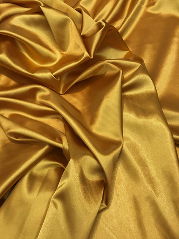 Sal Tex Fabris, Stretch Charmeuse Shiny Satin 60" Wide, Sells by The Yard, 1 Qty = 1 Yard (Antique Gold)