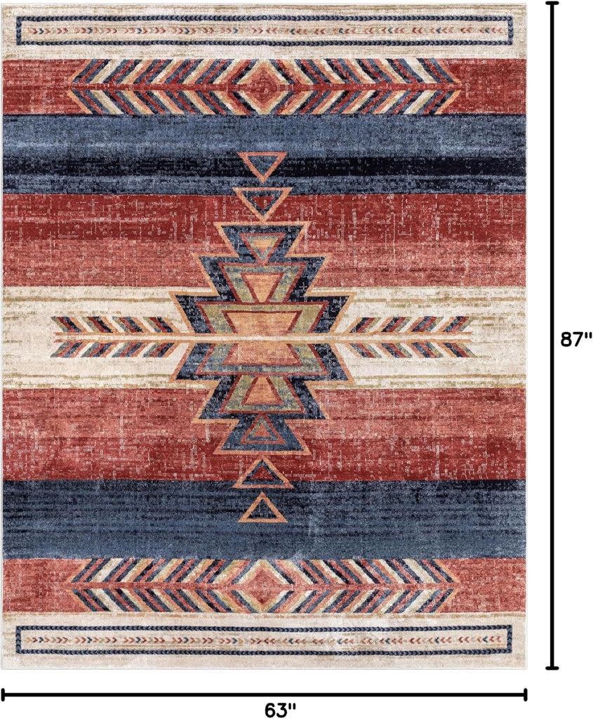Dustin Crimson Southwestern Medallion Area Rug