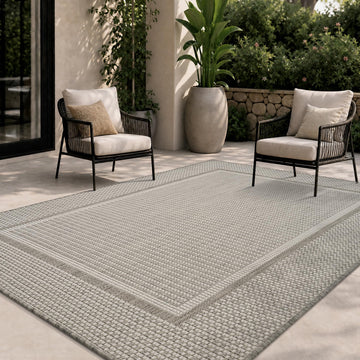 Outdoor Rug-Patio Rug 4x6 Polypropylene Indoor Outdoor Rugs Outdoor Carpet Deck Balcony Porch, Textured Weave