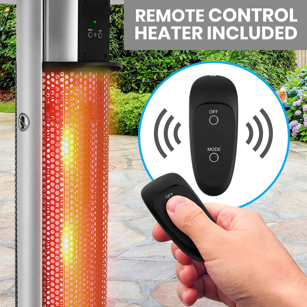 Infrared Patio Heater, Electric Patio Heater for Indoor/Outdoor Use, Portable Table Heater with Remote Control, 1500
