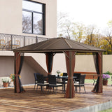 10' x 12' Hardtop Gazebo with Curtains and Netting