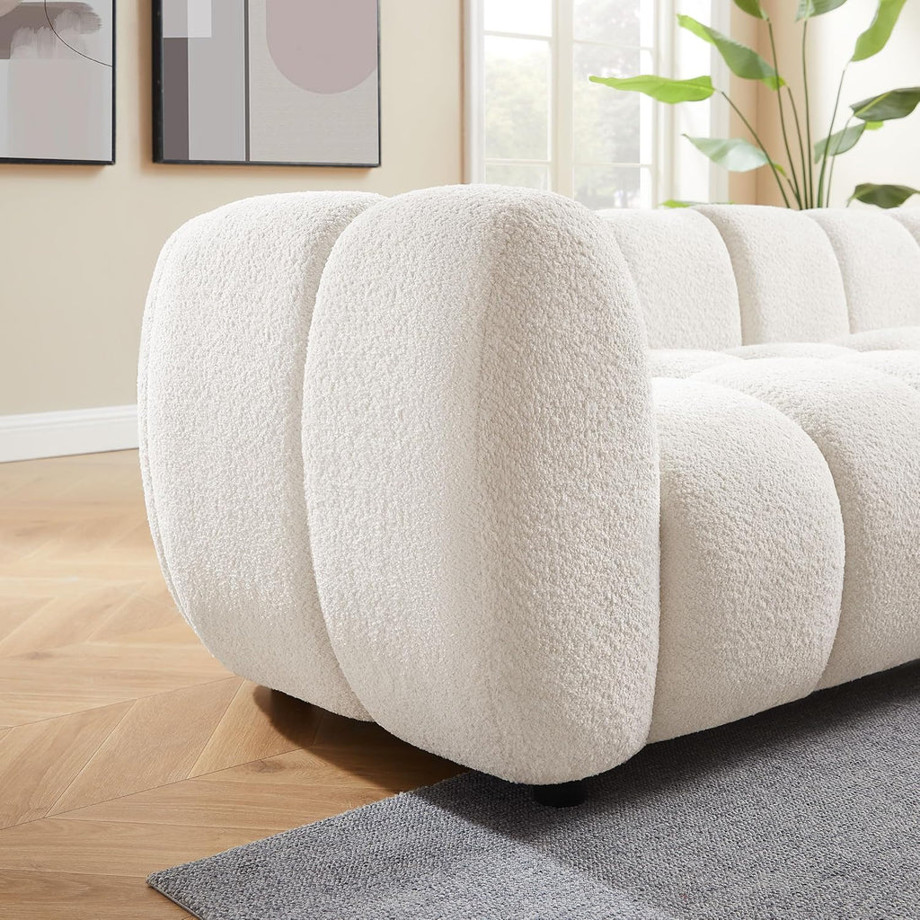 VANOMi 88" Oversized Boucle Sofa, Modern Upholstered Tufted Cloud Couch
