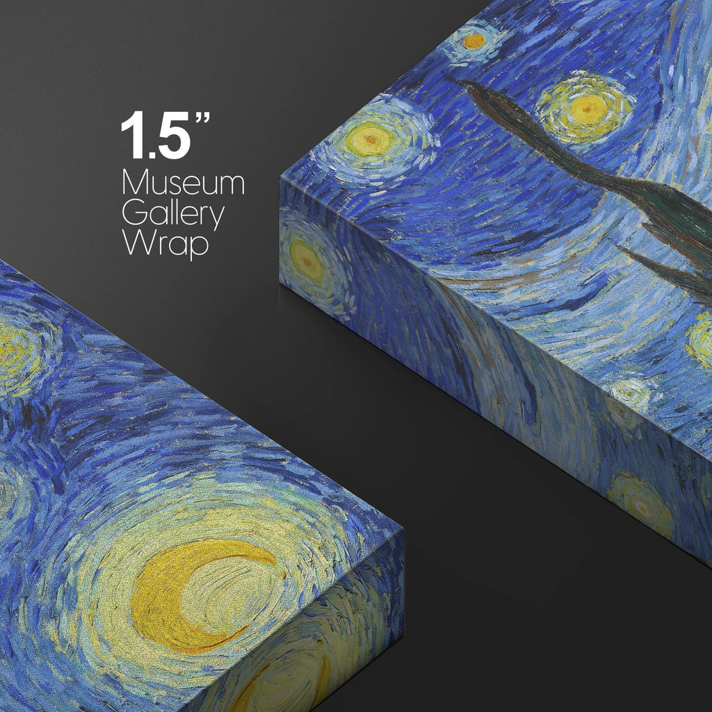 Canvas Print Wall Vincent Van Gogh's Starry Night Architecture & Maps Building Mixed Media Modern Urban - 16"x24"
