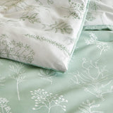 Queen Comforter Set - Sage Green Bed Set, 3 Pieces Cute Floral Bedding