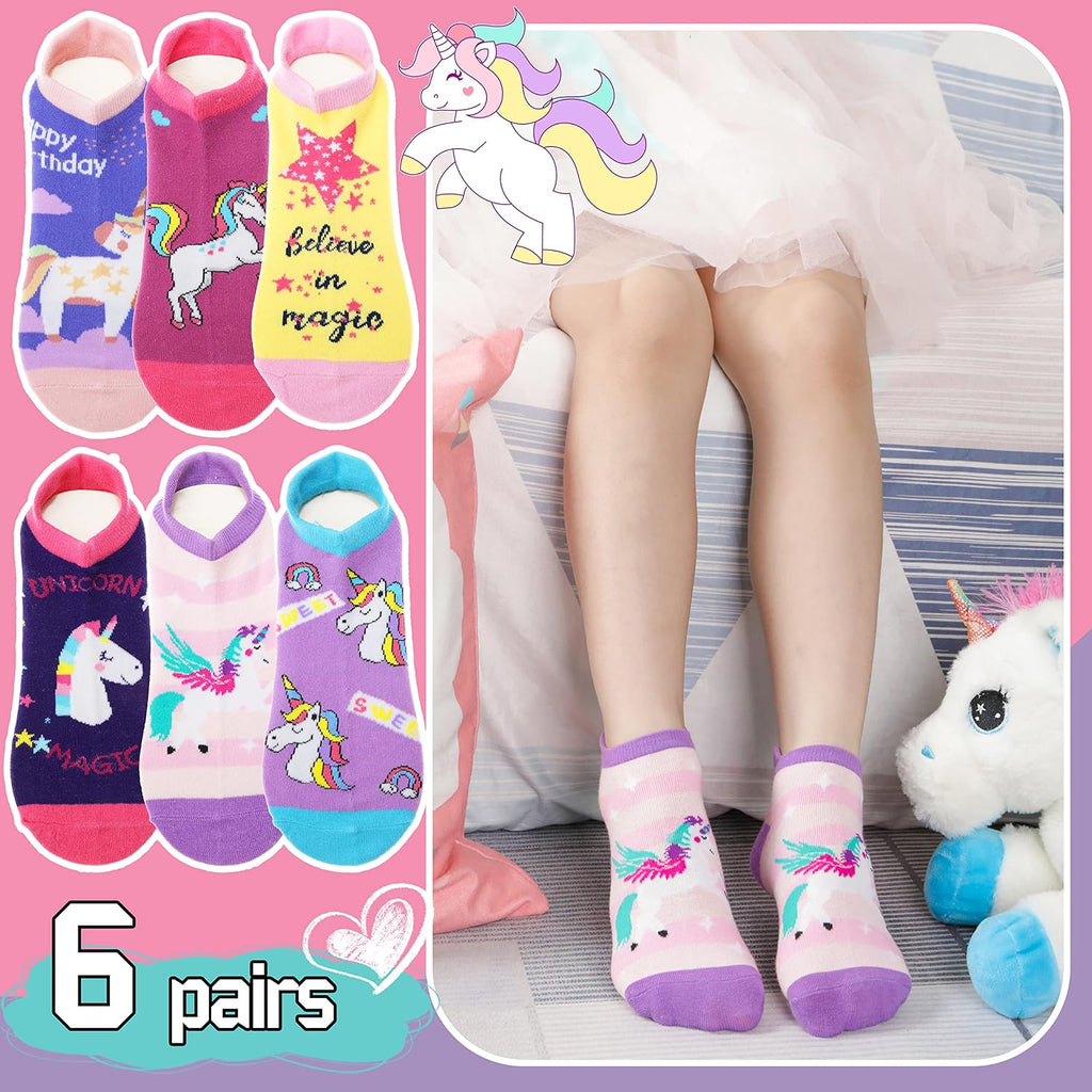 Kids Girls Toddler Unicorn Ankle Socks, Novelty Fashion Socks