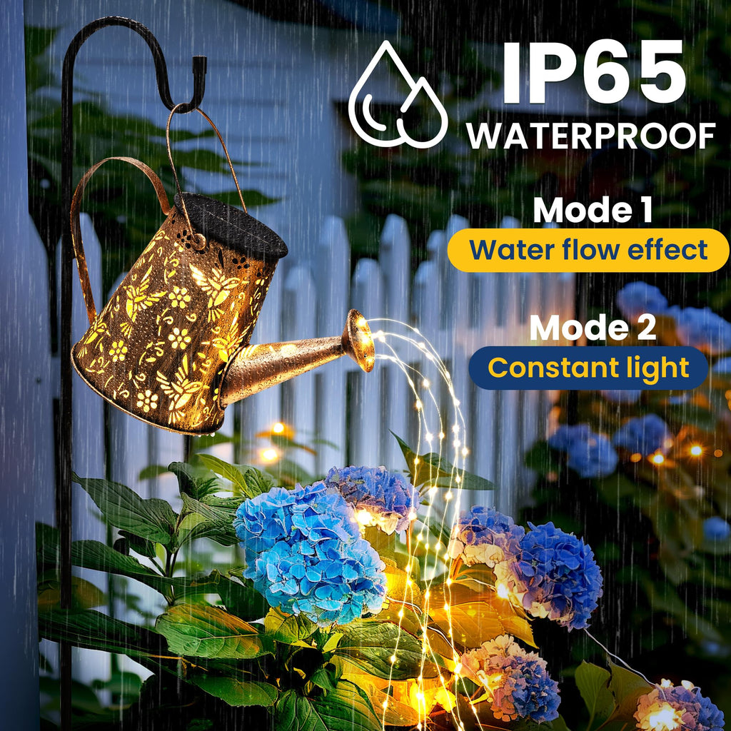 Solar Watering Can Lantern for Outside, Hanging Gift