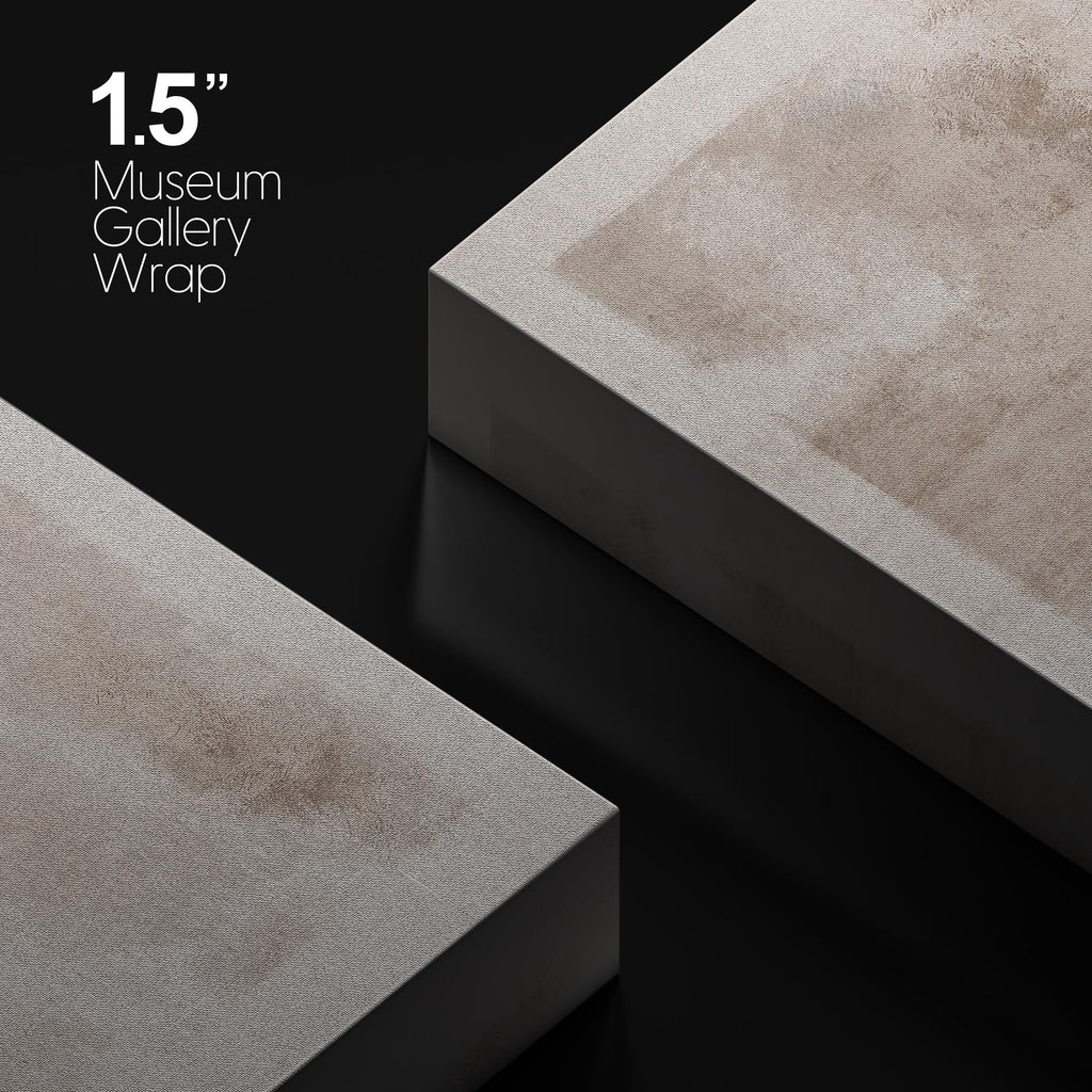 Canvas Print Wall Art Faded Textured Brown & White Color Blocks Abstract Shapes Illustrations Minimalism Contemporary