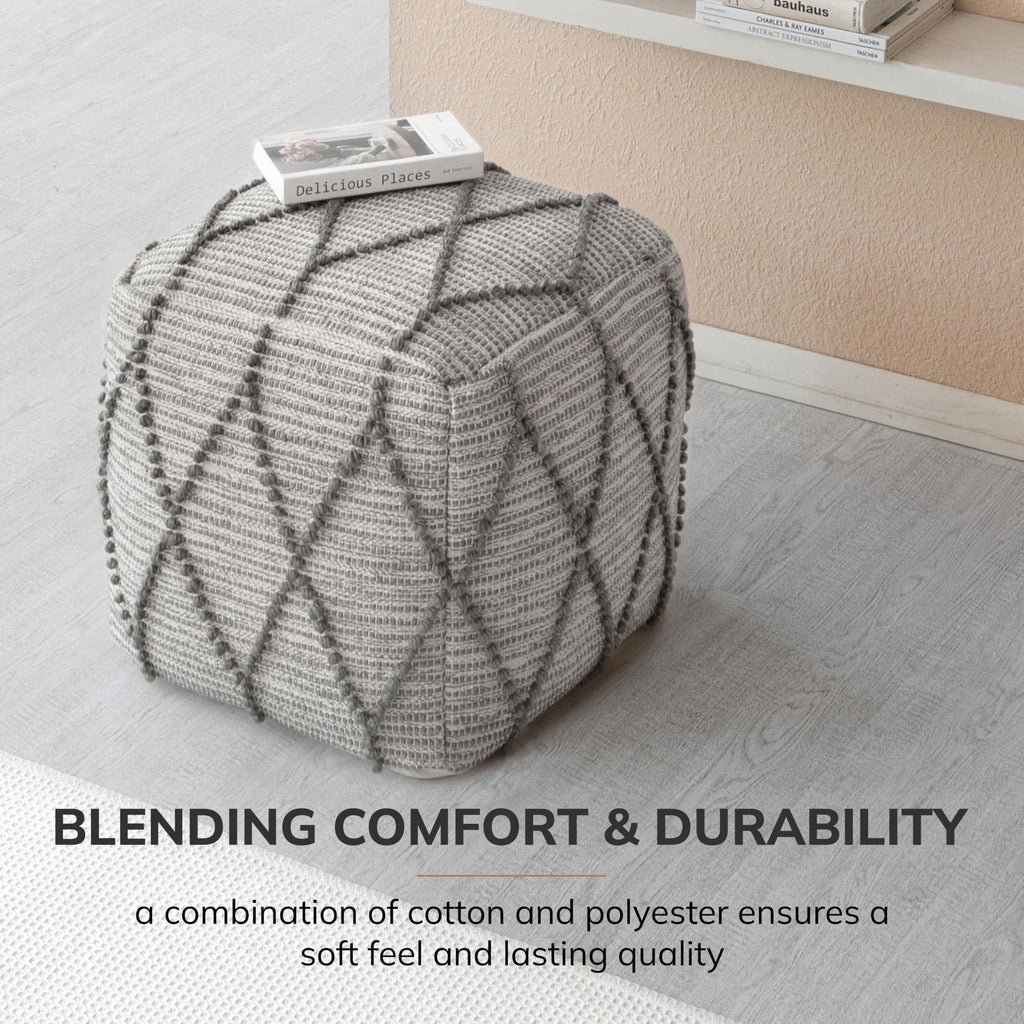 17" H x 19" W Handmade Pouf Ottoman & Couch