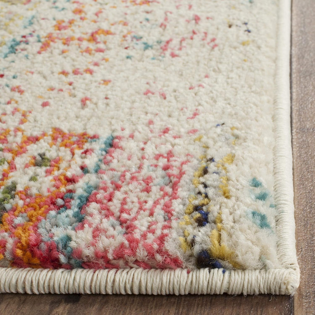 Monaco Collection Area Rug, Multi, Boho Chic Tribal Distressed Design, Non-Shedding & Easy Care, Ideal for