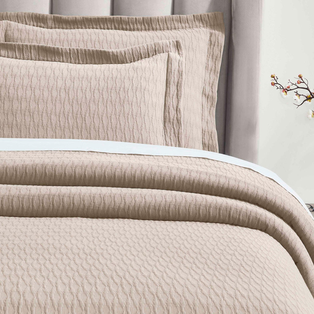 3 Piece Cotton Bedspread Set, Home Bed Decor, Decorative Bed Spread, 2 Pillow Shams, Medium Weight Blanket, Matelasse