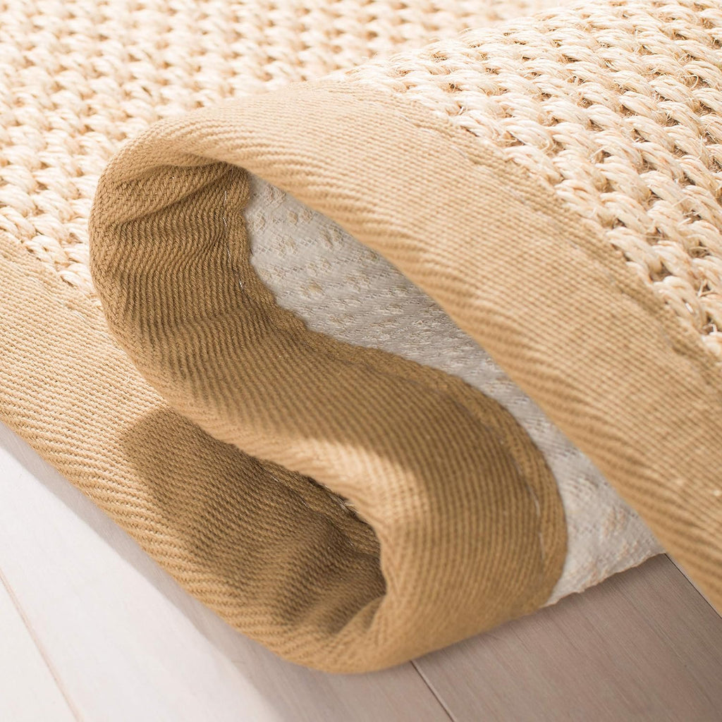Area Rug 6x9 - Natural Fiber Collection - Maize & Linen Color, Sisal, Woven Design with Border (NF141B)