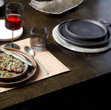 Pasco 16 Piece (Service for 4) Plates and Bowls Double Bowl Reactive Glaze Dishes Stoneware Ceramic Dinnerware Set