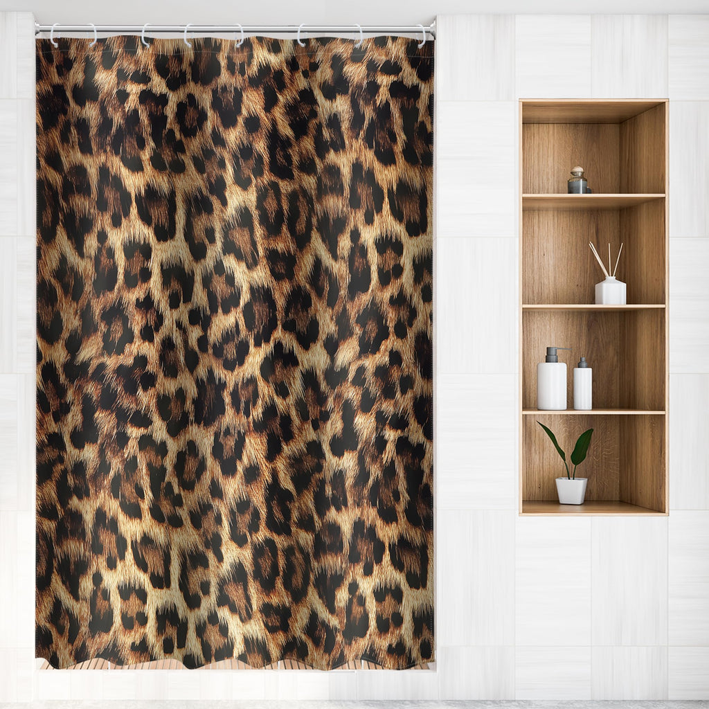 Cheetah Print Shower Curtain 48x72 Retro Leopard Bathroom Decor