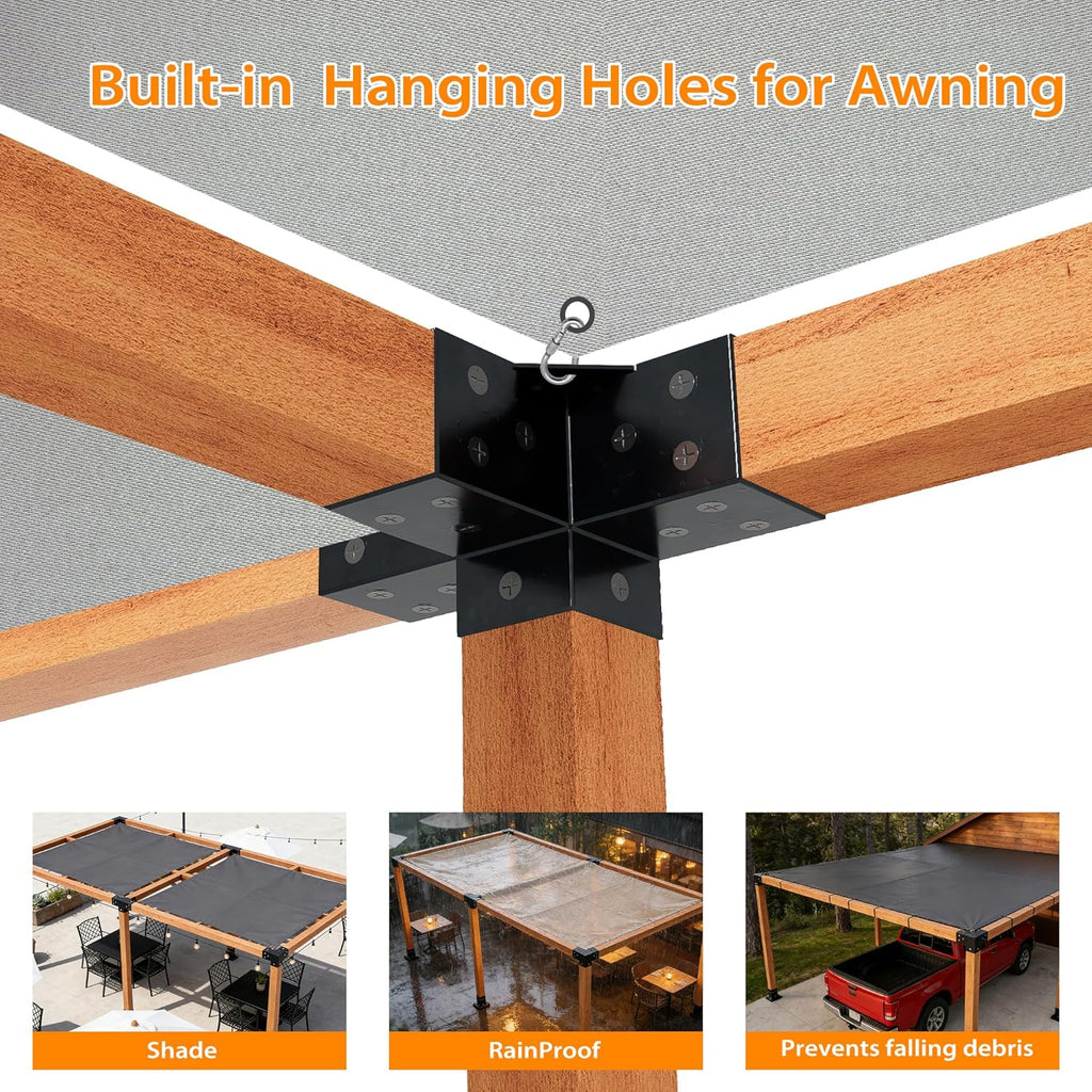 Pergola Kit with 3-Way Brackets & 4-Way Corner Brackets for  - Image 6