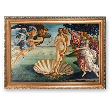 The Birth of Venus by Sandro Botticelli, Gold Embossed Framed Art