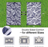 Waterproof Outdoor Rug 9x12 ft, Reversible Outdoor Plastic Straw Rug with Leaf Pattern, RV Mat, Indo