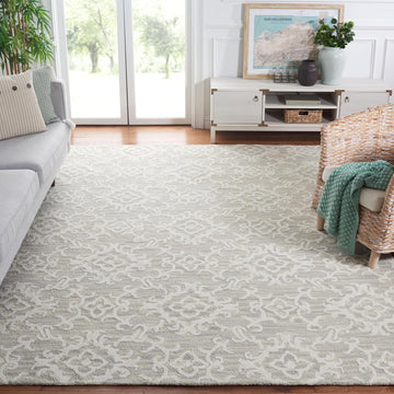 Blossom Area Rug - 10' x 14', Grey & Ivory, Contemporary Design