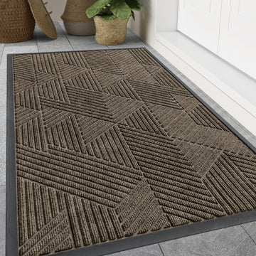 Front Door Mat Outside Entrance, Low Profile Rubber Doormat, 71x34