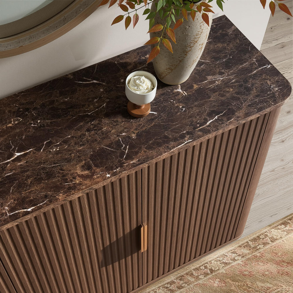 63" Fluted Sideboard Buffet Cabinet with Storage