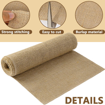 4 Roll 10''x10ft Natural Burlap Tree Wrap Rolls, Fabric Tree Trunk Protector