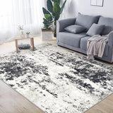 Living Room Rug 5x7 Rug, Machine Washable Modern Abstract Rug Soft Neutral Area Rug Non-Slip Stain Resistant Large