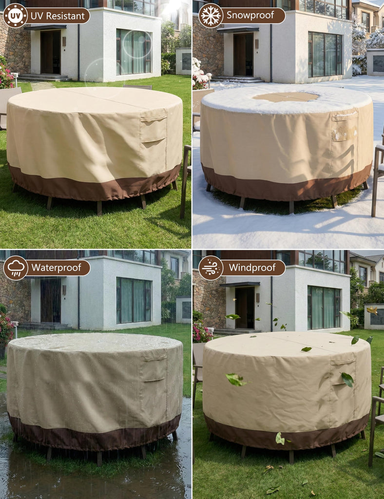 Patio Outdoor Furniture Covers Waterproof, Round Outdoor Table Cover