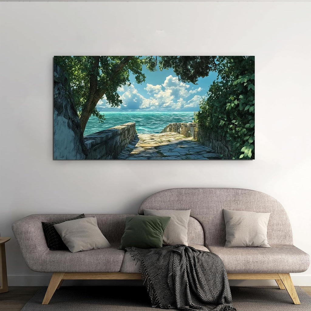 Canvas Wall Art Decor Coastal Wall Art Pictures Canvas Art Wall Decor Landscape Natural Wall Art Prints Green Blue