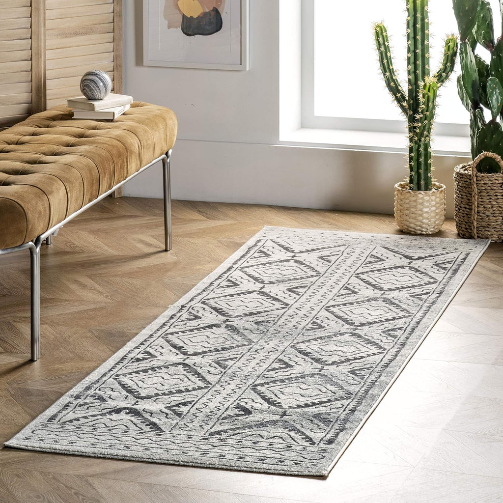 Spencer Aztec Trellis Area Rug, Ivory