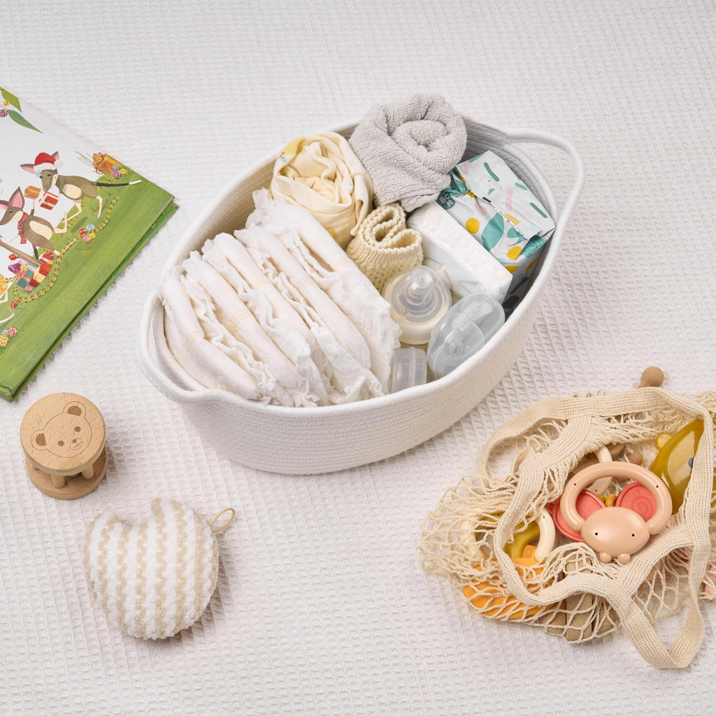 2-Pack White Gift Basket Empty, Large Baby Boo Baskets for Gifts, Halloween