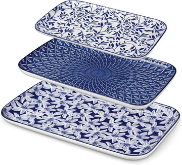 Porcelain Serving Trays for Party, Serving Platters Set of 3,Serving Dishes for Entertaining, Ceramic Party Trays and