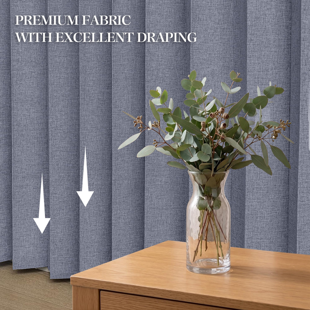 Accordion Blackout Memory Trained Pleated Curtains with Magnetic Closure, Room Darkening Window Treatment Panel