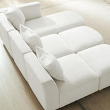 VANOMi 109.84" Modular Sectional Sofa with 3 Pillows, Convertible 5-Seater Comfy Boucle Cloud Couch with Ottoman