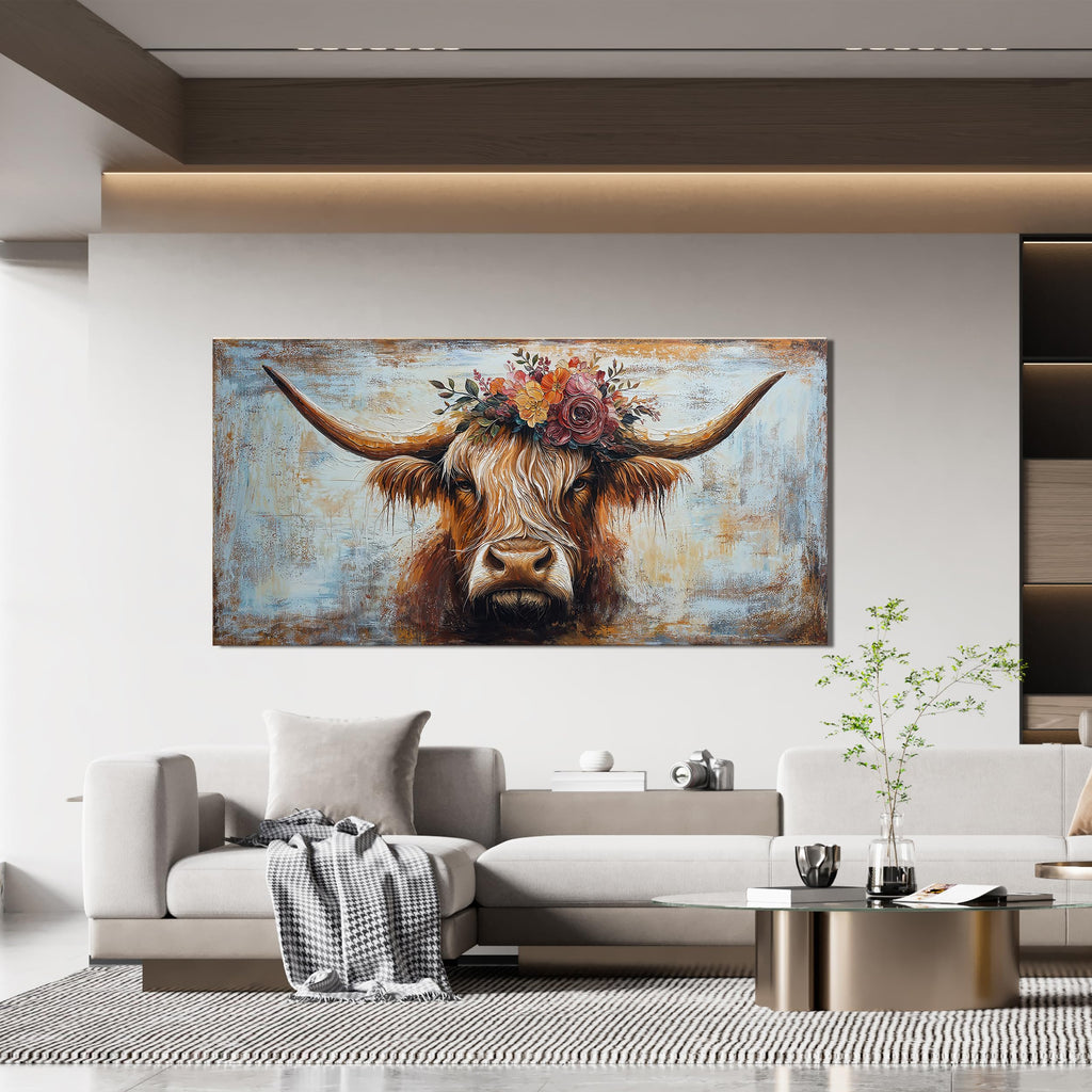 Canvas Wall Art Decor Wall Art Picutures Artwork for Wall Decor Highland Cow Wall Art Prints Vintage Wall Art