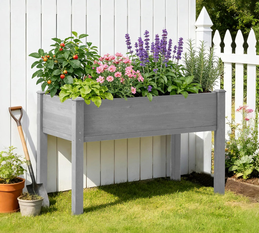 Raised Garden Bed with Legs, 48×24×30 Cedar Wood Elevated Planter Box | Large Growing Capacity,Premium Cedar