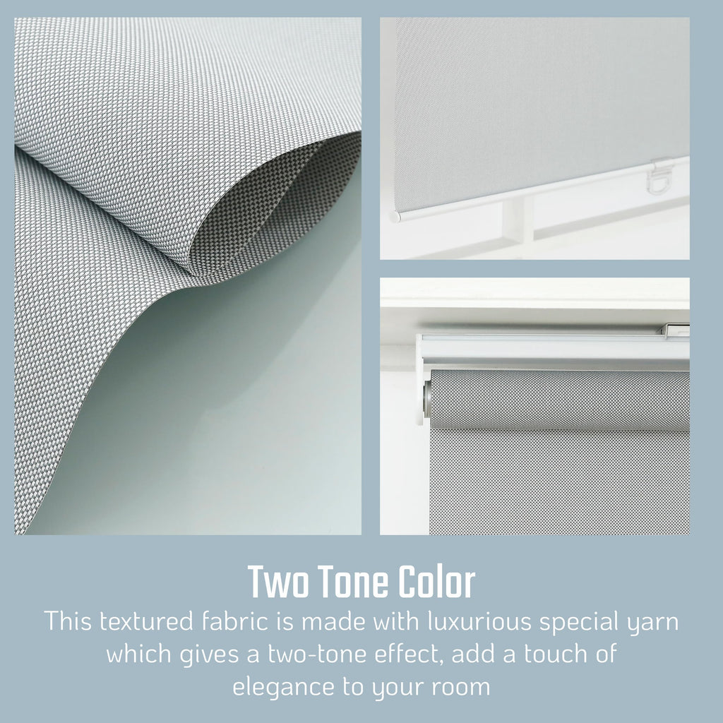 Solar Roller Shades Mesh Blinds Light Gray