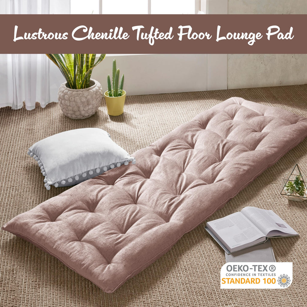 Foldable Lightweight Lounge Floor Pillow 27" x 74" Blush