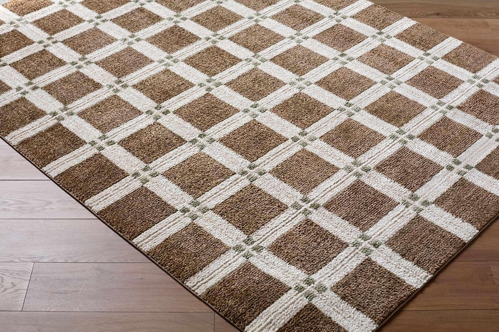 Talos Area Rug - Checkered Geometric Square Plaid Lattice - Contemporary Modern Minimalist Transitional Farmhouse