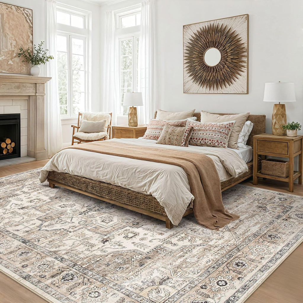 Area Rug 10x14 Washable Vintage - Soft Traditional Rug