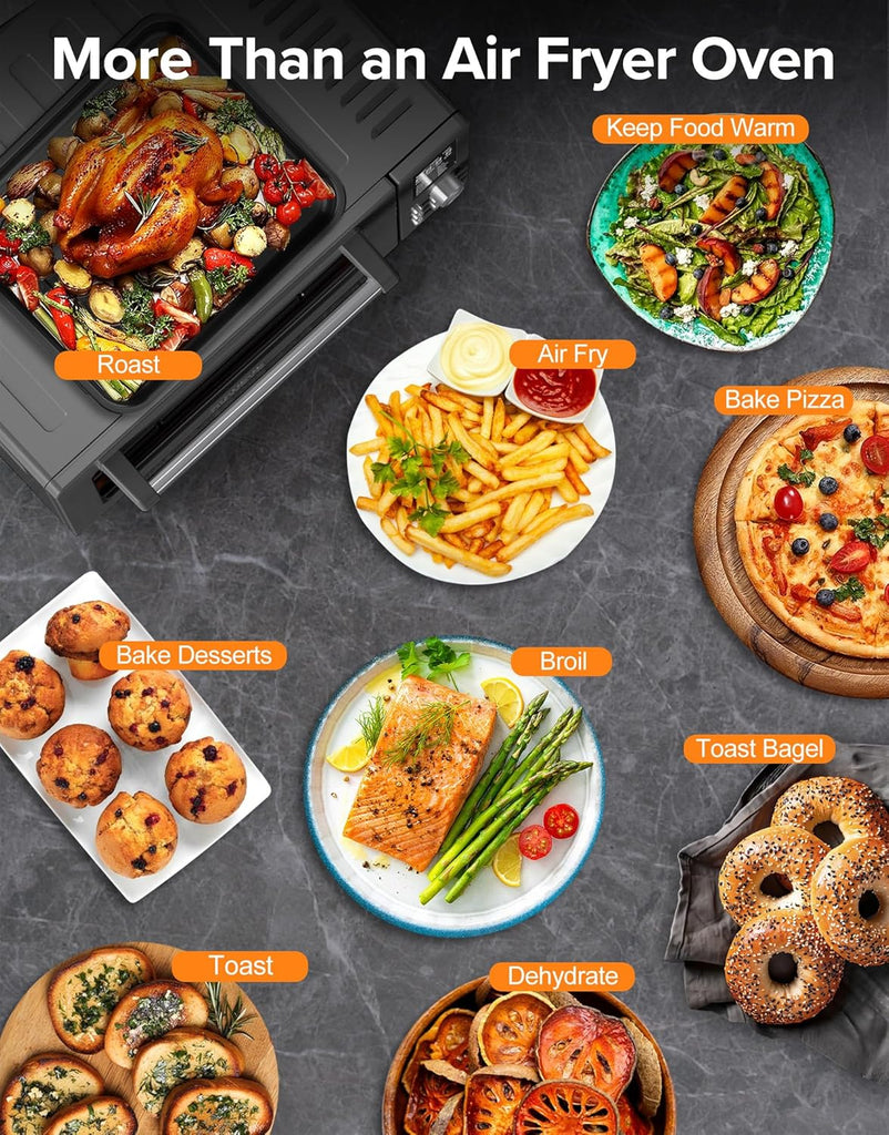 Bravo Pro Smart Air Fryer Toaster Oven Combo, Airfryer Convection Oven Countertop, 10-in-1 Functions with Quicker &