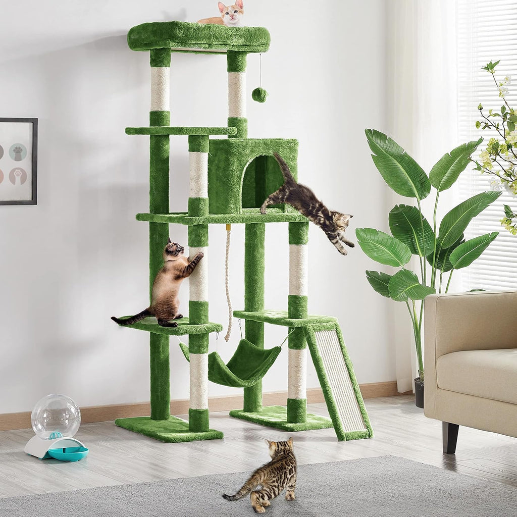 63in Sturdy Large Cat Tree for Indoor Heavy Cats, Tall Tower
