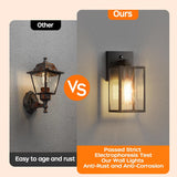 Dusk to Dawn Outdoor Lighting Fixtures, Exterior Front Porch Light, Black Sensor Wall Sconce Lamp