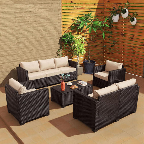5-Piece Outdoor Patio Furniture Set | Khaki for Patio, Garden & Porch