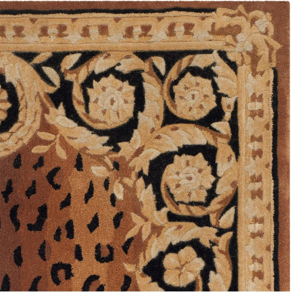 Naples Area Rug - 10' x 14', Black & Gold, Handmade Traditional Wool