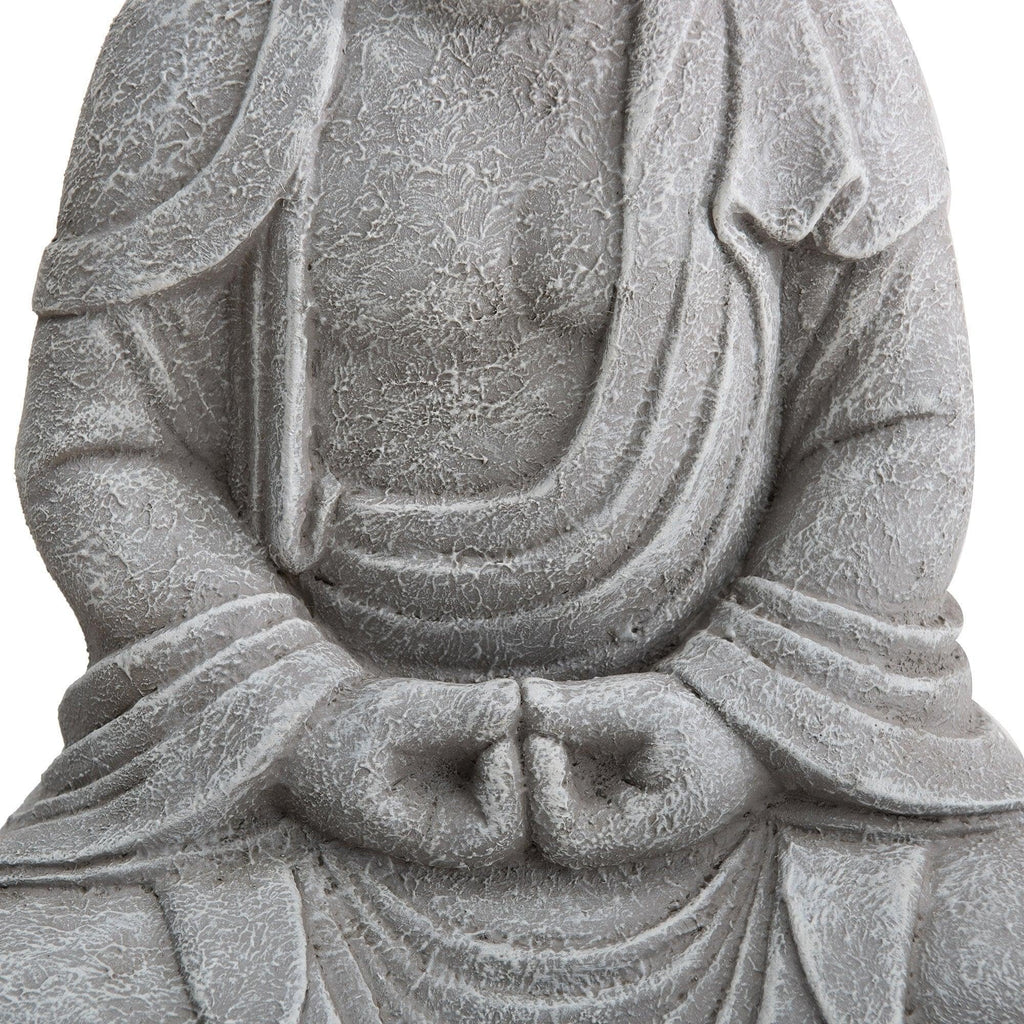 Buddha Statue 20 in. Large Sized Buddha Garden Statue Gray Decorative Outdoor Buddha Statue