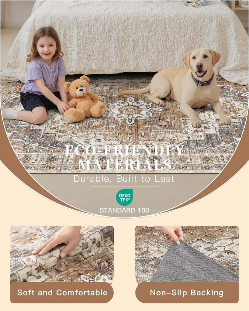 Area Rug 3x5, Washable Vintage Entryway Rugs