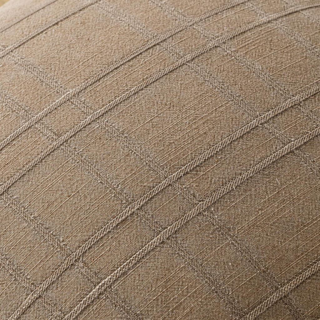 Linen Plaid Pillow Covers Fall Decorative 20x20 Light Brown