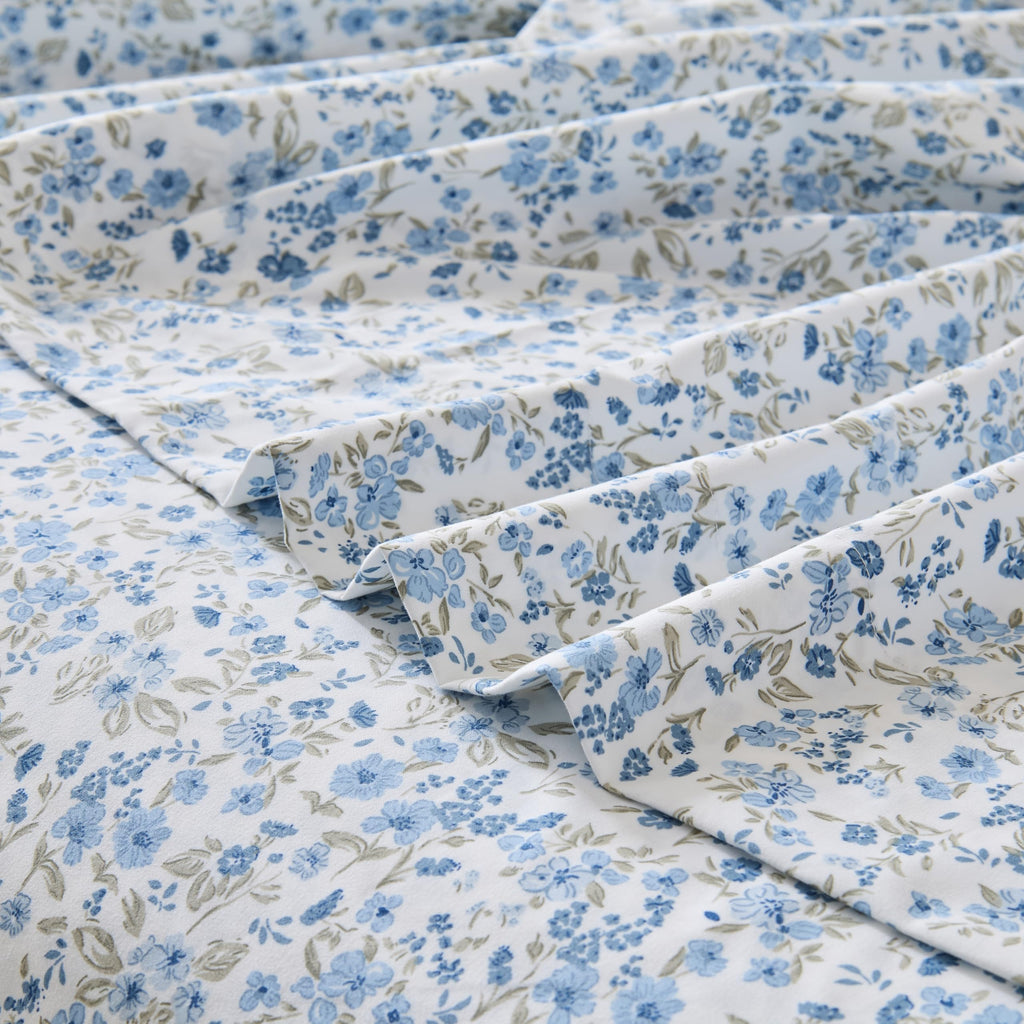 Comforter Set 7 Pieces Mint Green Ruffle Bedding Set